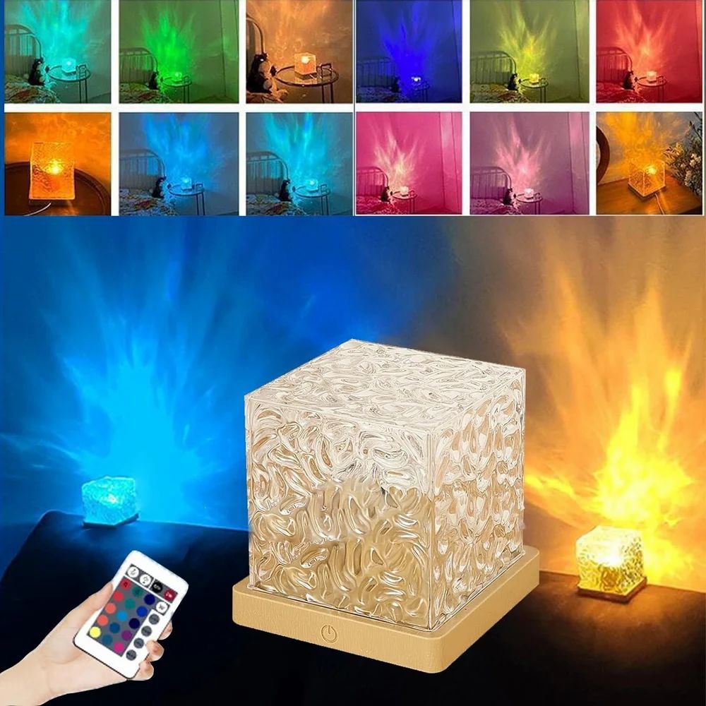 LED 3D Ocean Wave Projector Night Lamp – Water Ripple & Northern Lights Effect (125457)