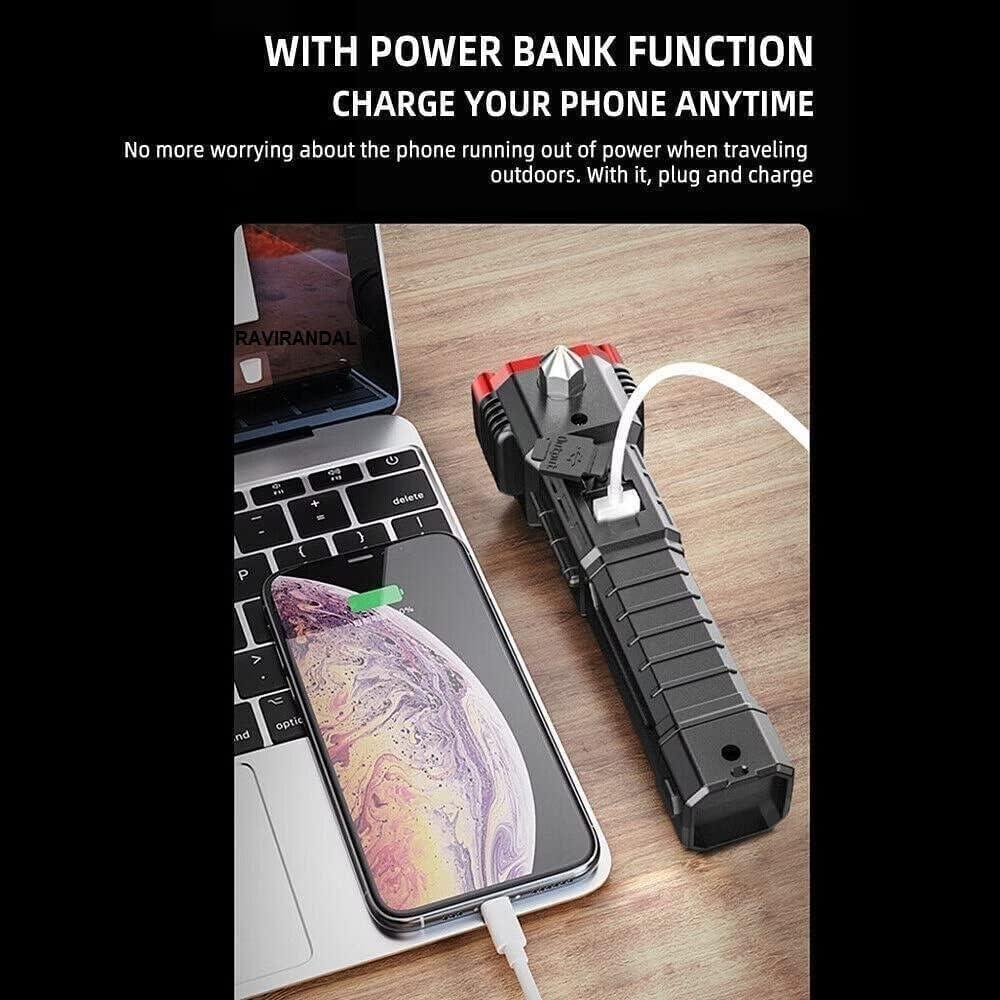 8 in 1 Portable Rechargeable Torch LED Flashlight (1254339)