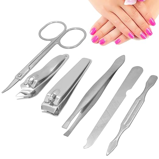 SJ 6 in 1 Nail Art Clipper Pedicure Manicure Tweezer Cutter Earpick Tool Set - 29 (1254175)