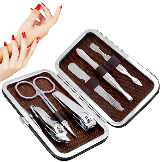 SJ 6 in 1 Nail Art Clipper Pedicure Manicure Tweezer Cutter Earpick Tool Set - 29 (1254175)