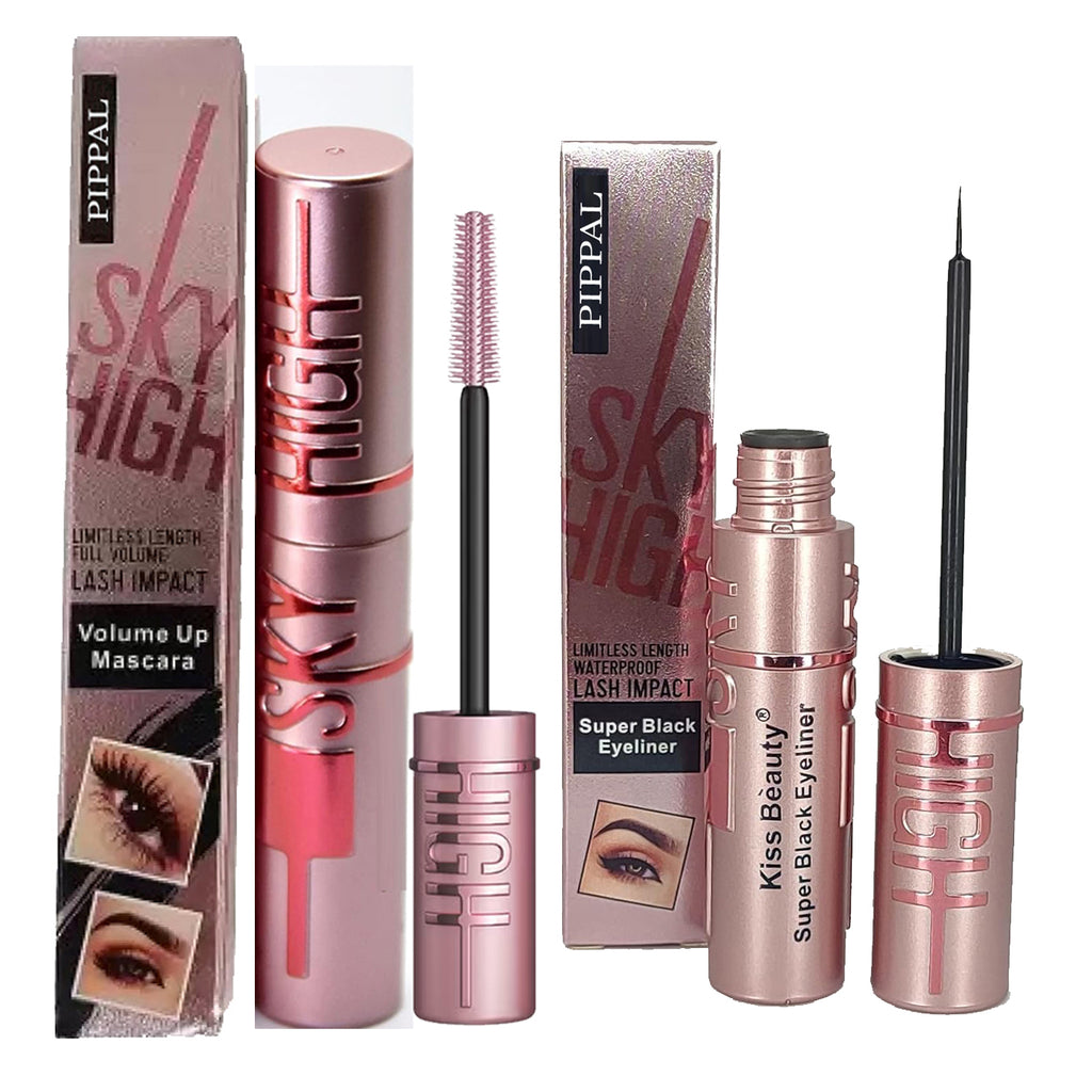 Pippal Sky High Eyeliner 1 Pcs with Mascara Ultra Volume Up Volumizing Mascara Long Lasting Waterproof 10Gm (Pack of 1) (1254195)