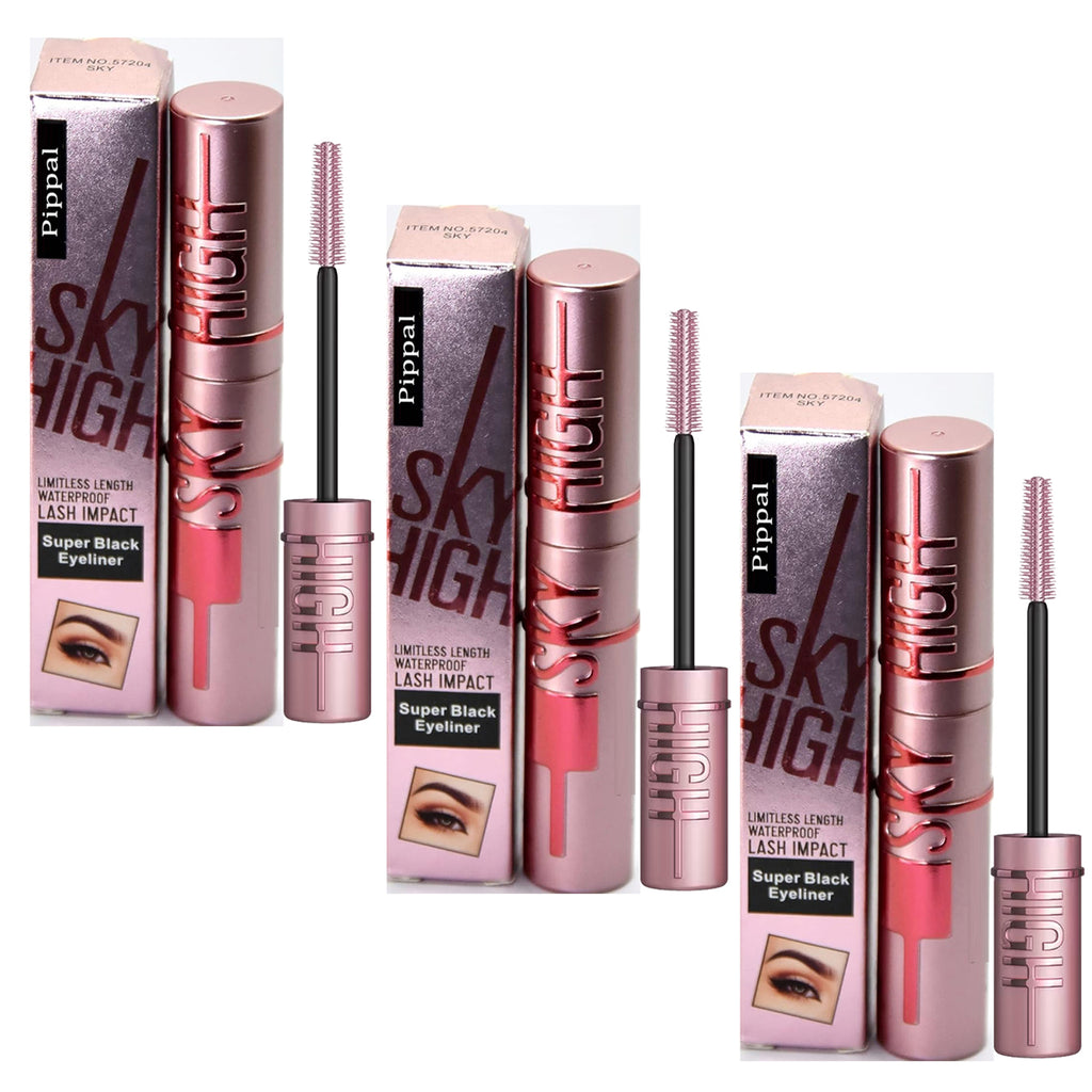 Pippal Sky High Eyeliner 3 Pcs with Mascara Ultra Volume Up Volumizing Mascara for Bold And Dramatic Lashes Long Lasting Waterproof 10Gm (Pack of 3) (1254194)
