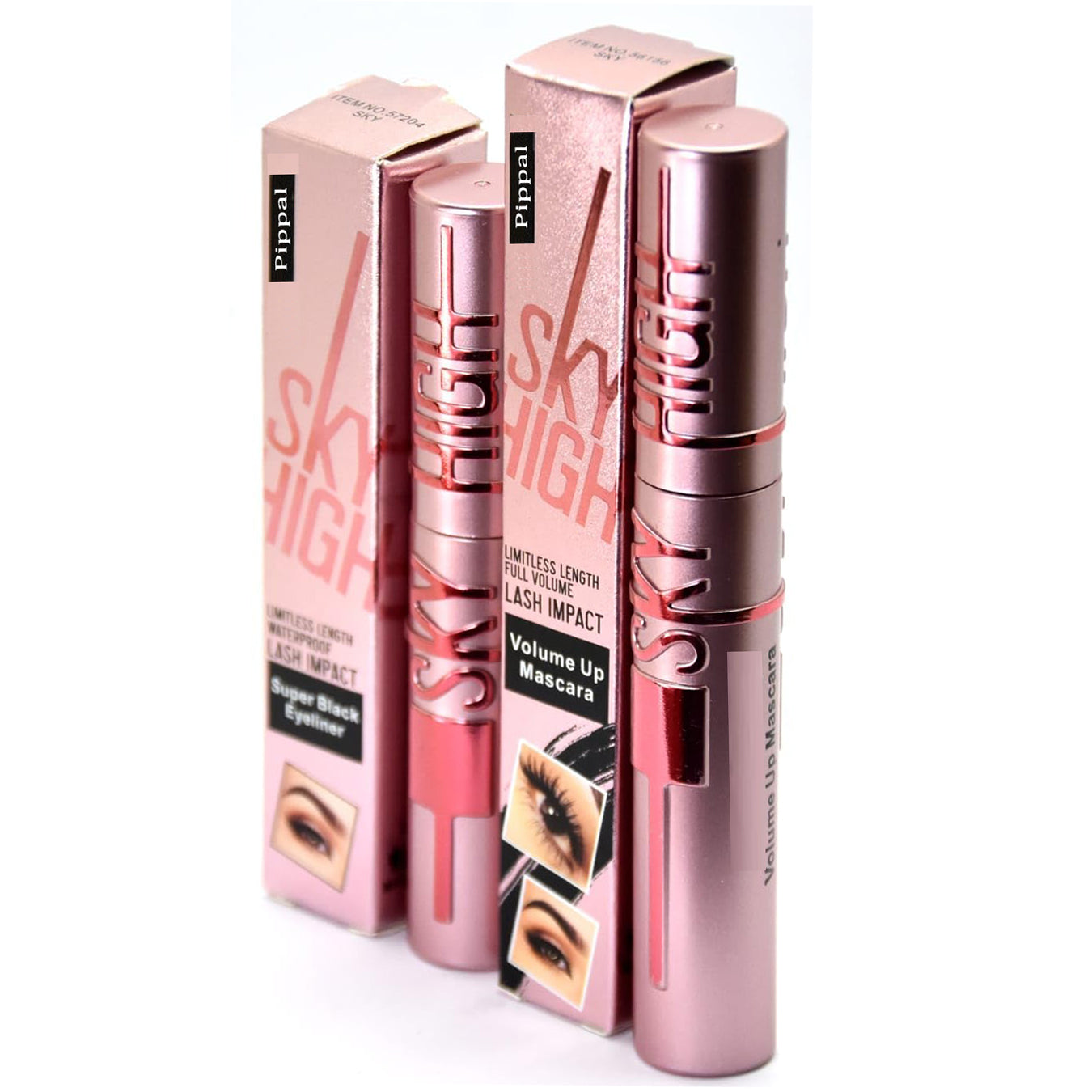 Pippal Sky High Eyeliner 1 Pcs with Mascara Ultra Volume Up Volumizing Mascara for Bold And Dramatic Lashes Long Lasting Waterproof 10Gm (Pack of 1) (1254197)