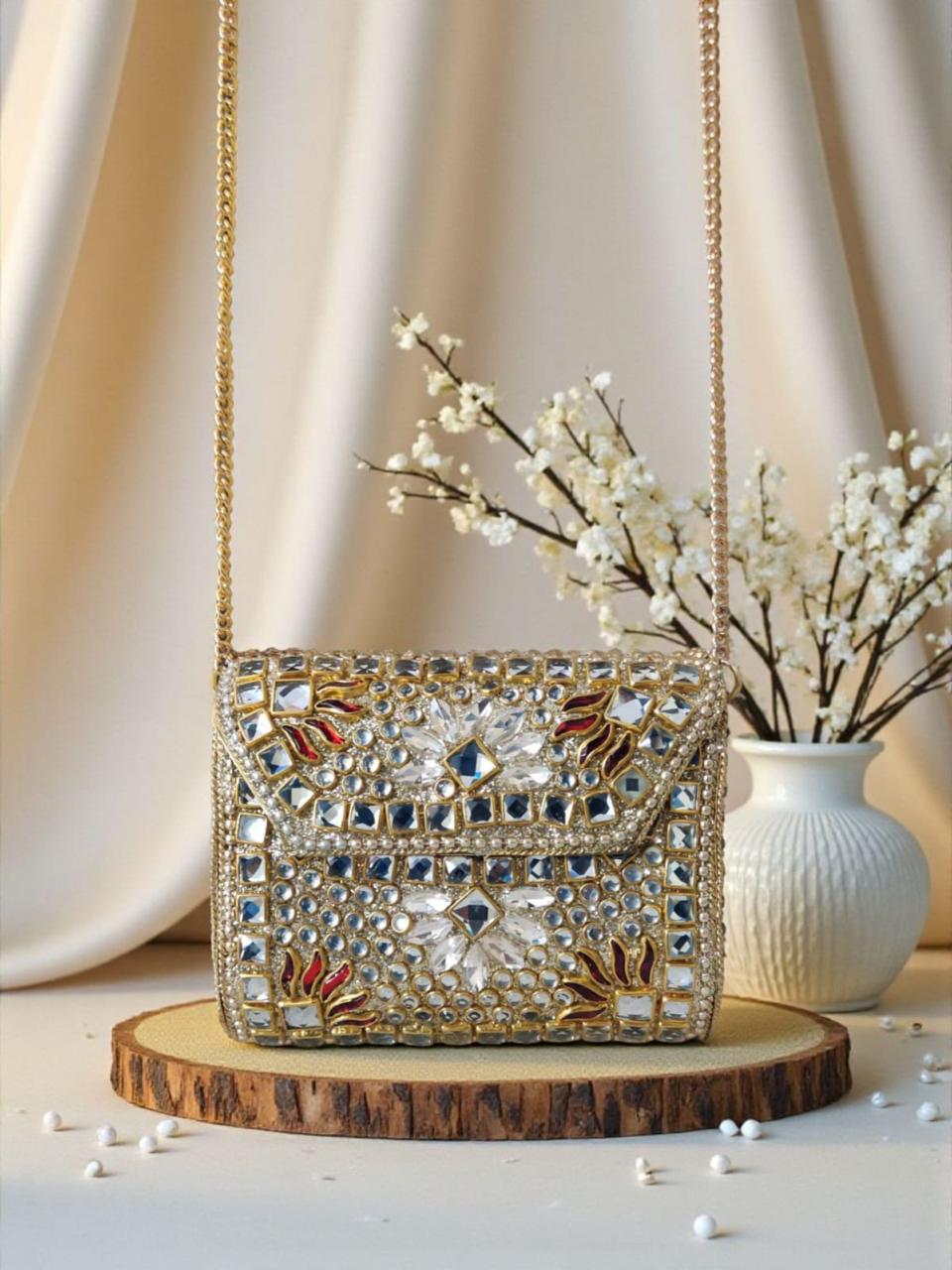Elegant Embellished Sling Clutch (125427)