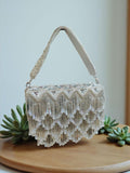 Ivory Crystal Fringe Evening Bag (125437)