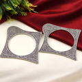 Silver-Toned Oxidised Bangles Ethnic Kada in Square Shape Pattern (125497)