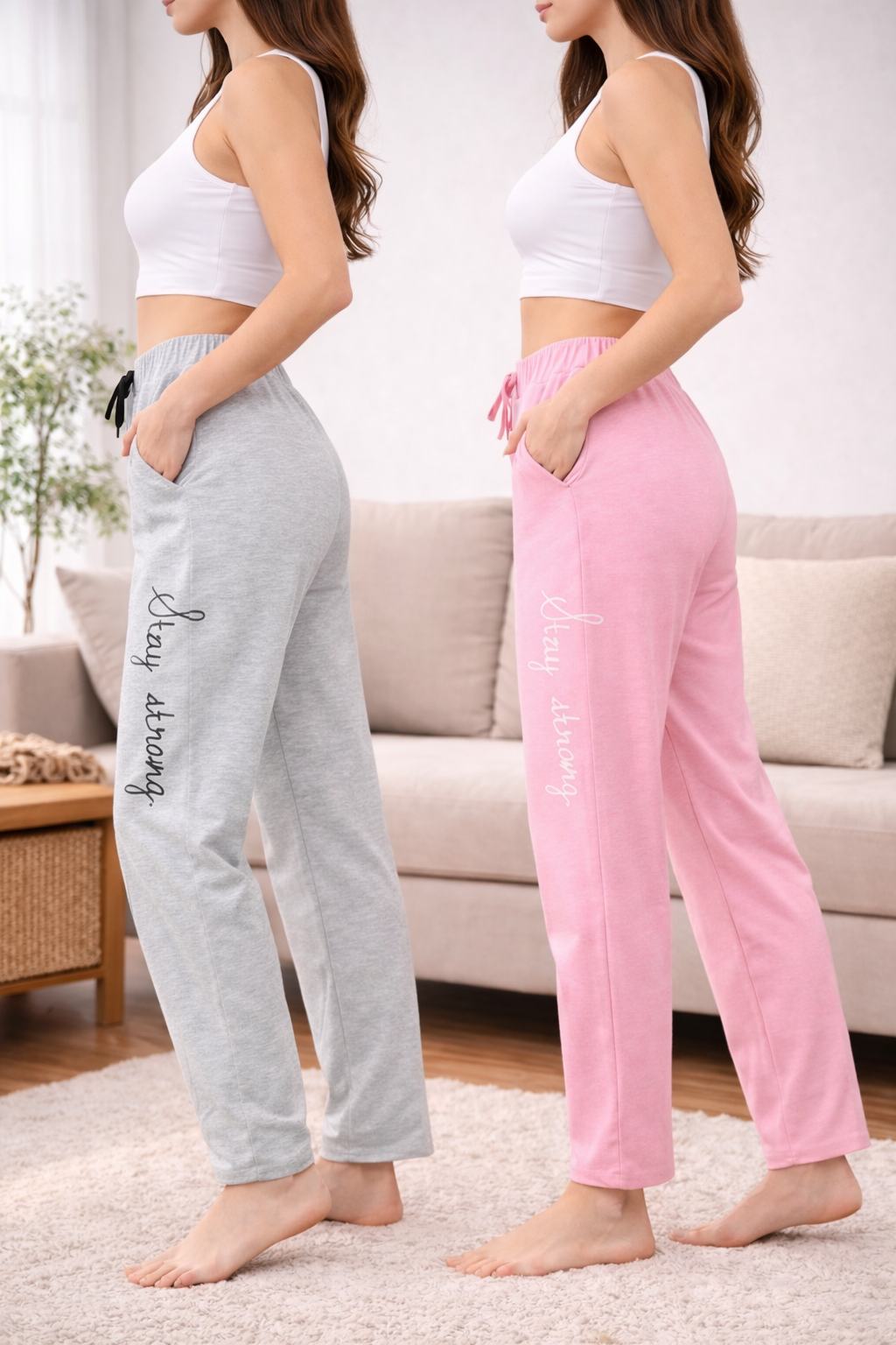 Cotton Blend Straight Fit Trouser for Women (1254120)