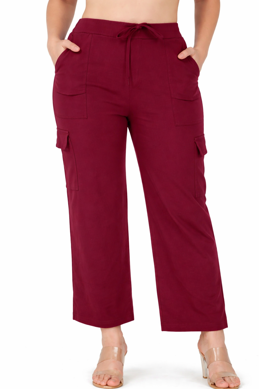 Cotton Blend Straight Fit Trouser for Women (1254121)