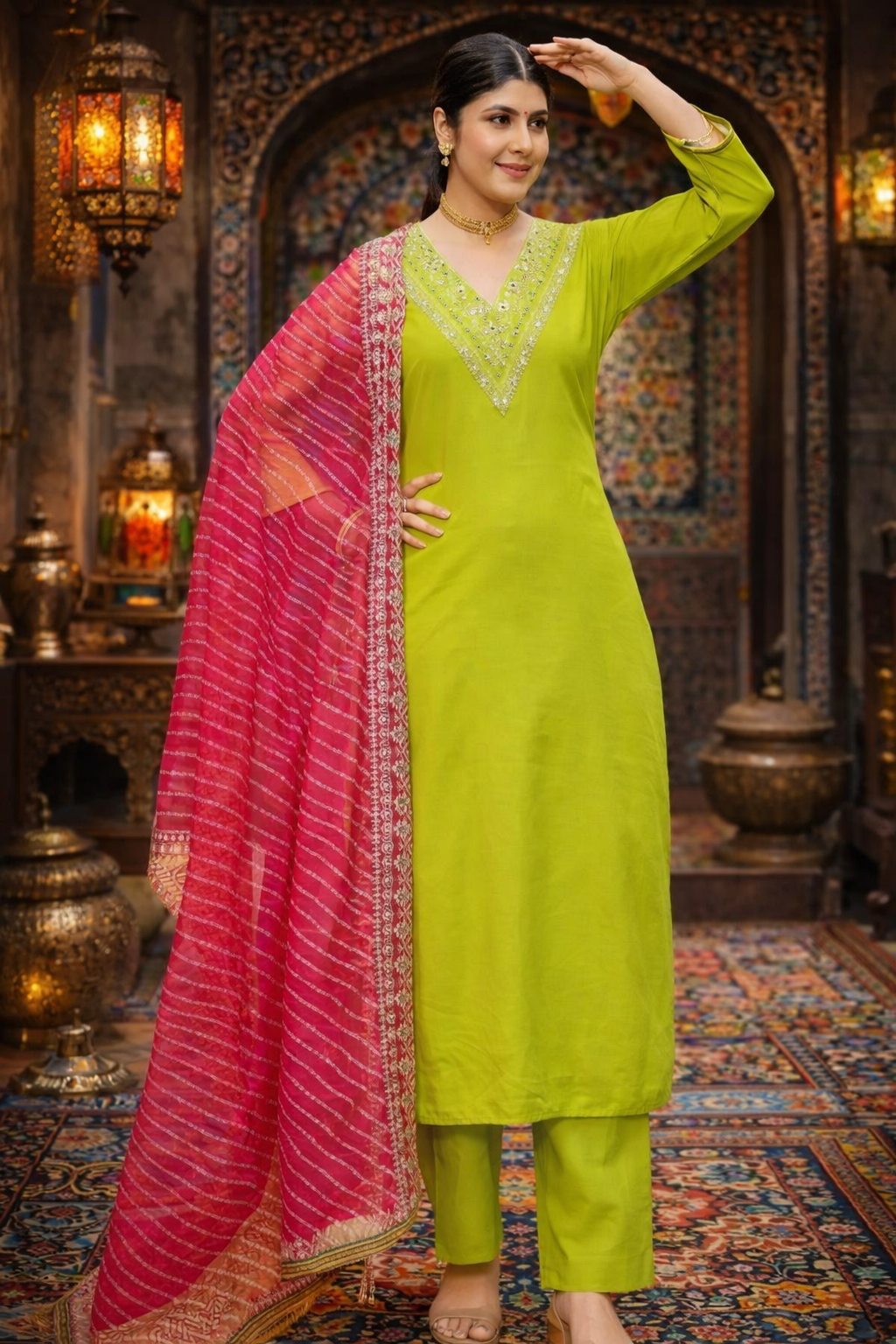 Kurta With Dupatta And Bottomwear (1254163)