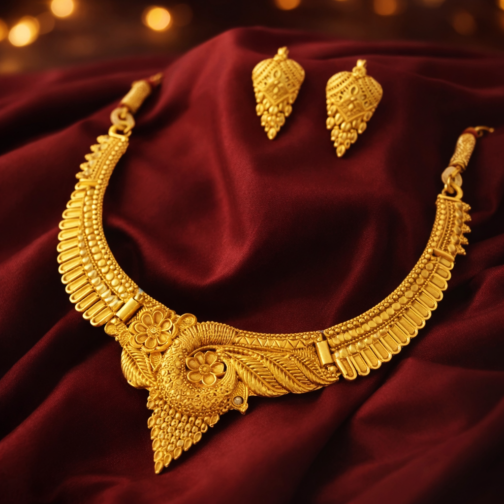 New Tready Golden Jewellery Set for Women (1254109)