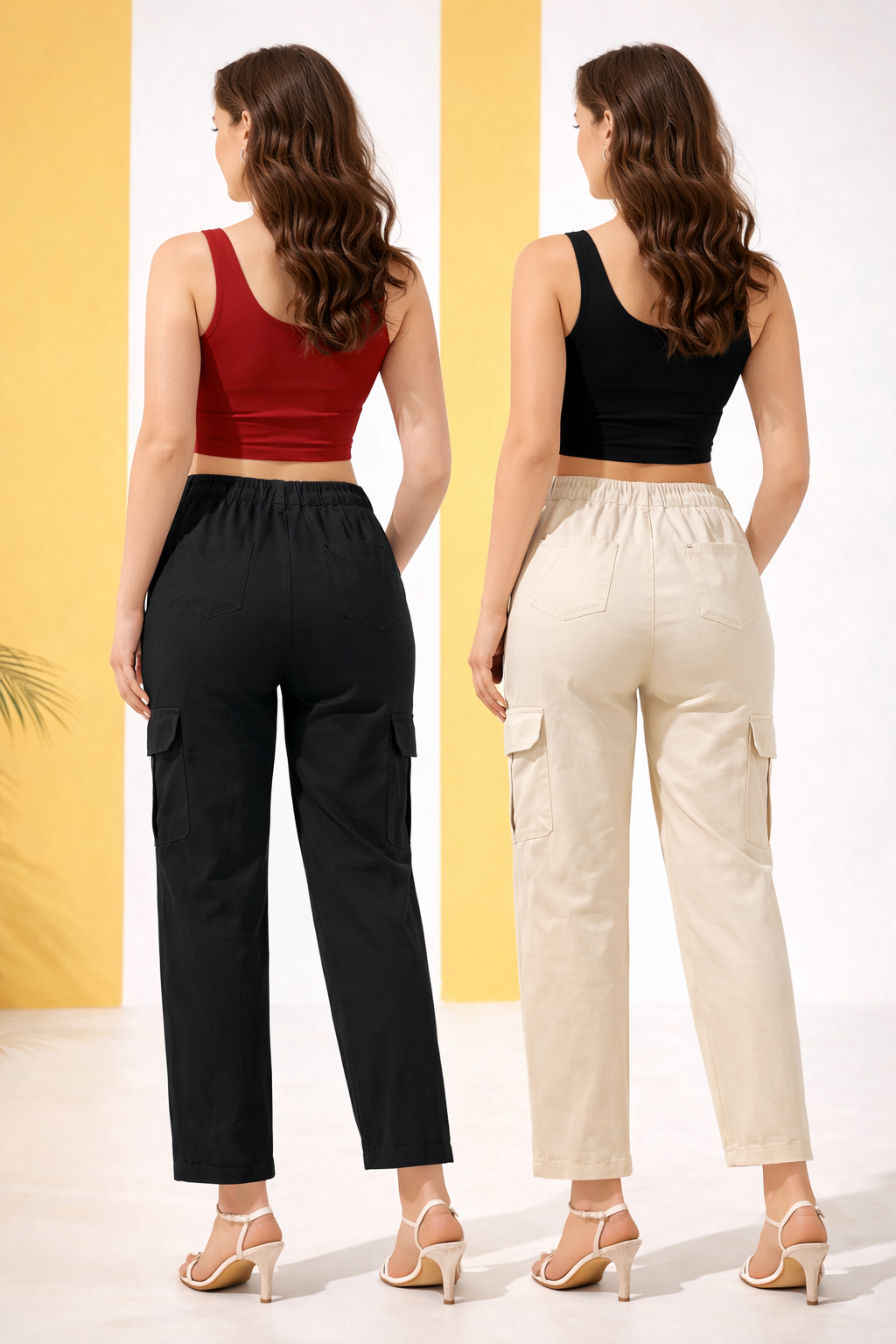 Cotton Blend Solid Top for Women (Pack of 2) (125422)
