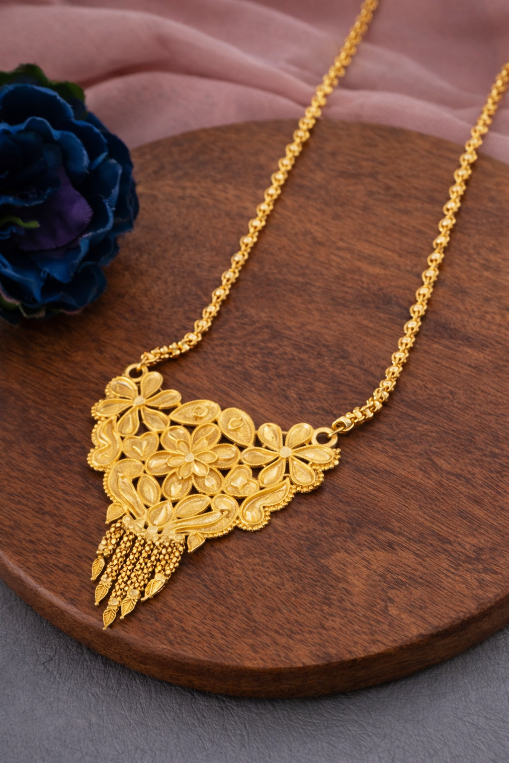 Traditional Gold plated Ki Mala Design With Moti Chen Ladi Long Mangalsutra (1254131)