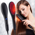 Plastic Electric Hair Straightener Brush (Black) (125458)