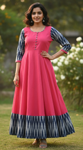 Women Solid Cotton Gown (1254107)
