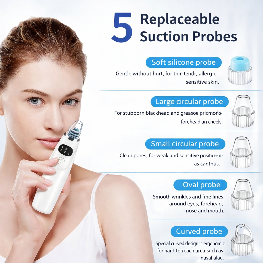 Derma Suction Vacuum Skin Cleanser | 4 in 1 Multi-function Blackhead Remover Tool | Remover Kit Skin Cleaner | Pimple Removal Tool | Ane Removal Tool (1254200)
