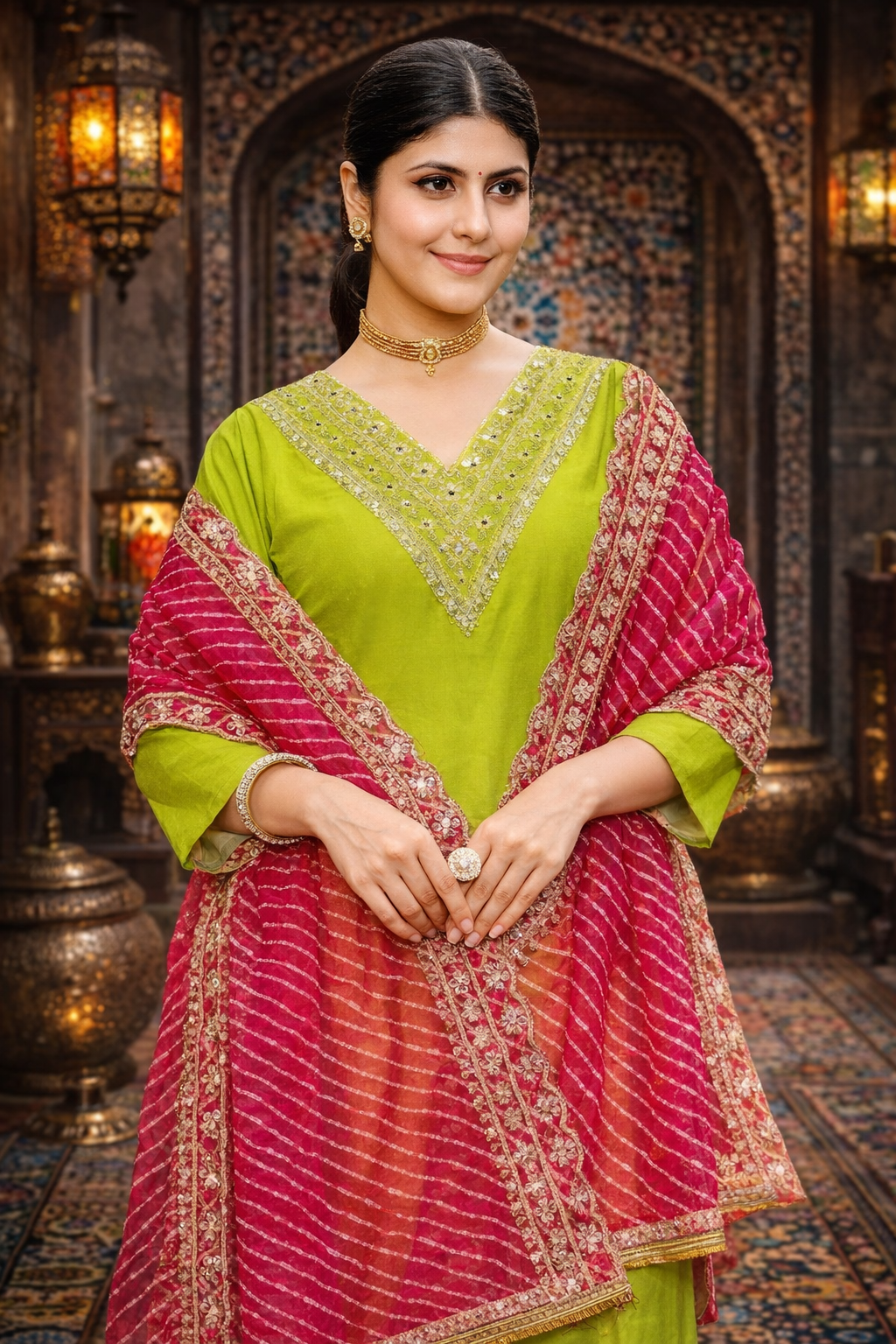 Kurta With Dupatta And Bottomwear (1254163)