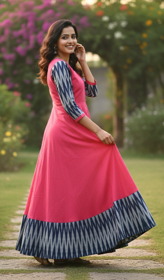 Women Solid Cotton Gown (1254107)
