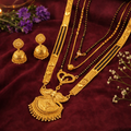 Mangalsutra Combo Deal Gold Plated Necklace Pandent Mangalsutra 30 Inch And 18 Inch Combo Pack With Earring for Women (Pack of 5) (1254110)