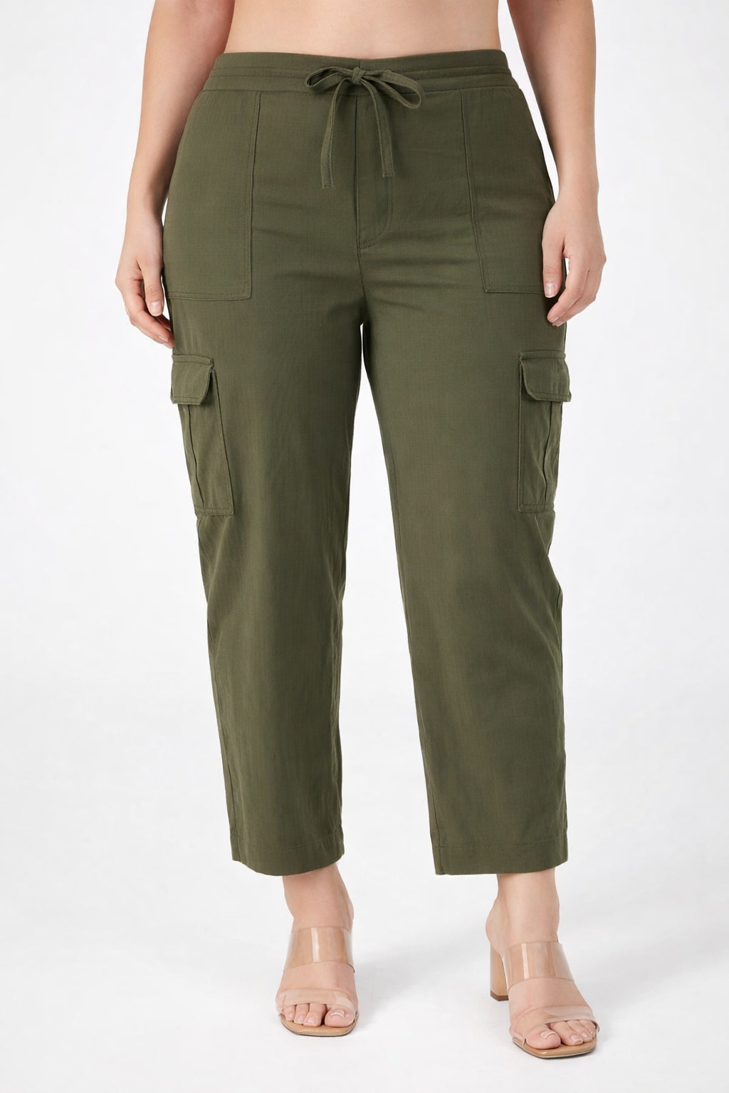 Cotton Blend Straight Fit Trouser for Women (1254125)
