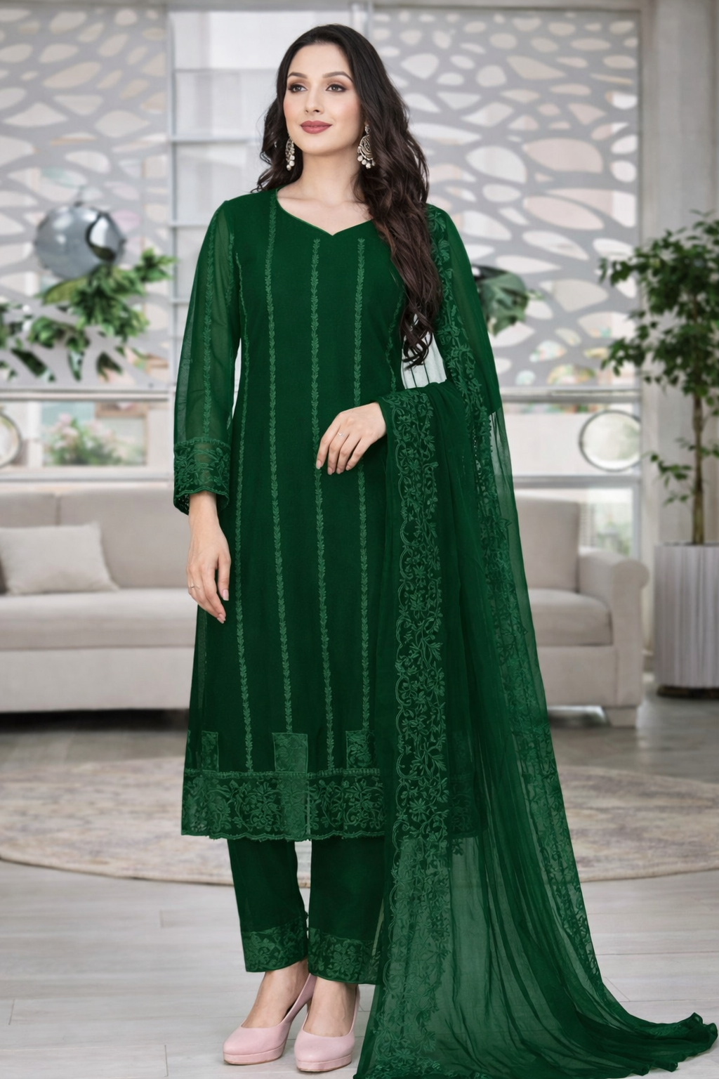 Kurta With Dupatta And Bottomwear (1254159)