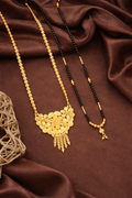 Gold plated Long Moti Mala Mangalsutra With Short Mangalsutra (30 Inch And 24 Inch) (1254136)