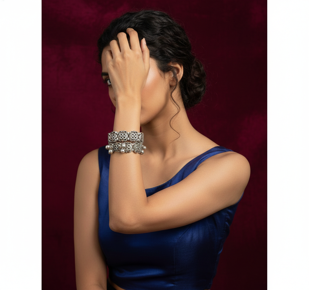 Silver Sterling Silver Kada  (125495)