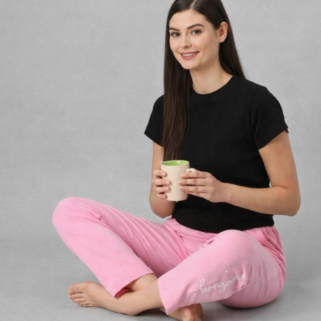 Cotton Blend Straight Fit Trouser for Women (1254127)