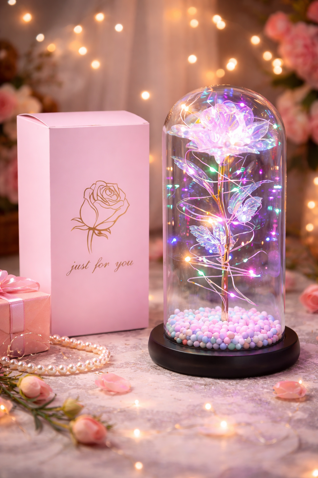 Eternal Glass Rose with Butterfly – A Gift of Love That Lasts Forever (125454)