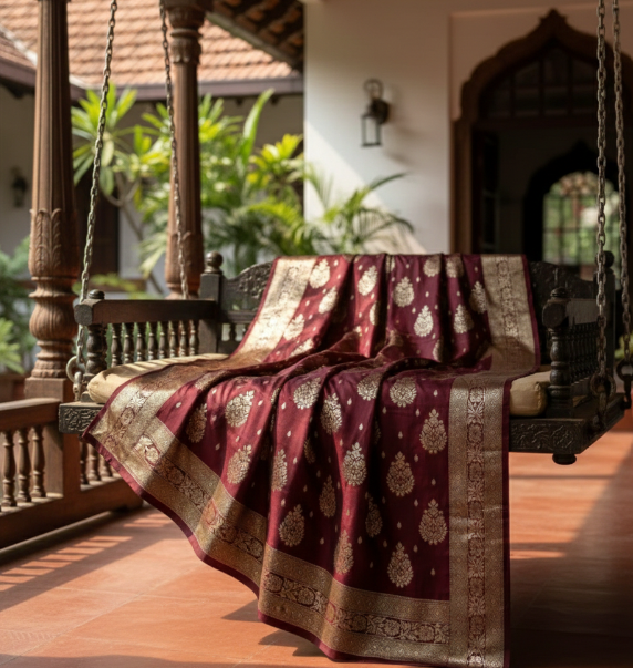 Banarasi Silk Saree With Blouse For Women (125470)