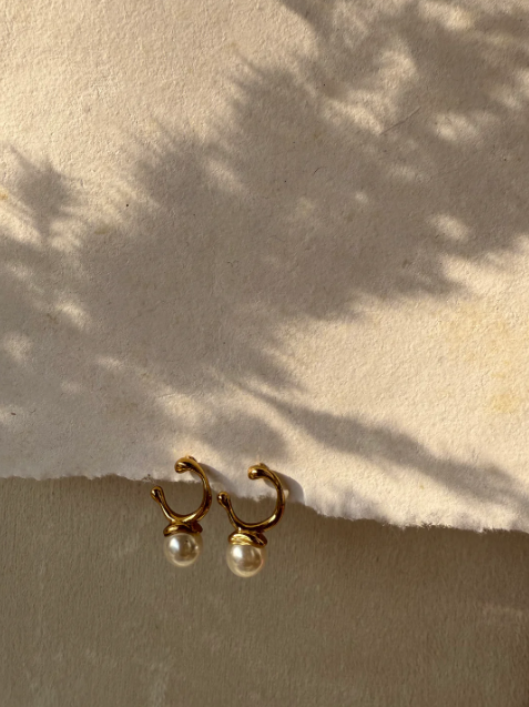 Pearl Drop Hoop Earrings – Soft Shine, Modern Grace (125424)