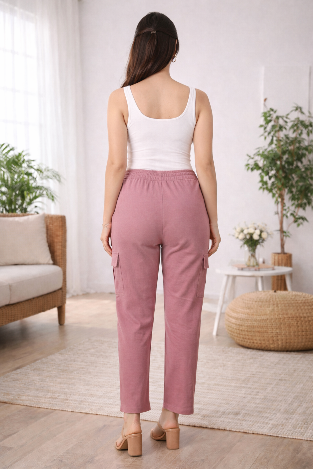 Cotton Blend Straight Fit Trouser for Women (1254126)