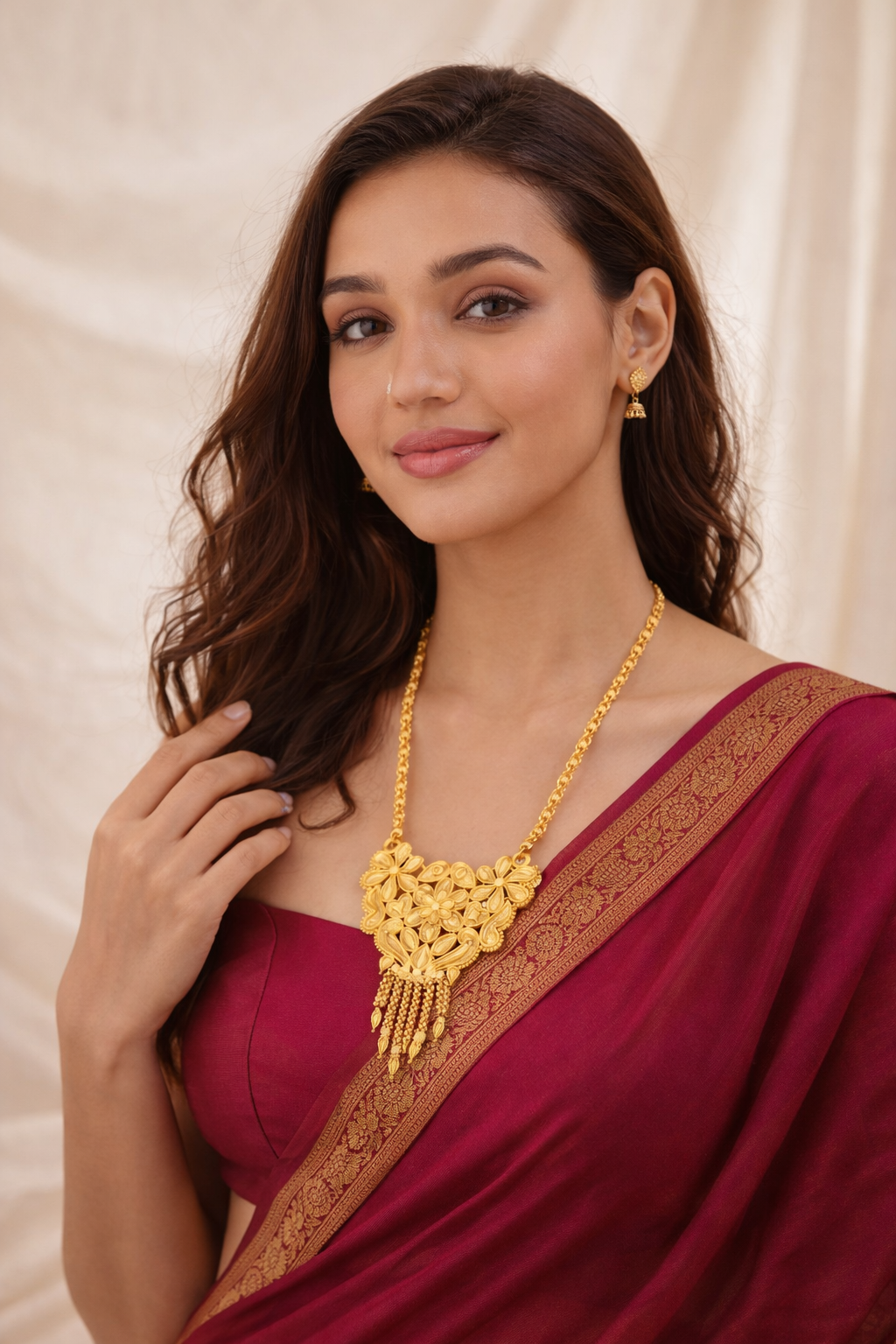 Traditional Gold plated Ki Mala Design With Moti Chen Ladi Long Mangalsutra (1254131)