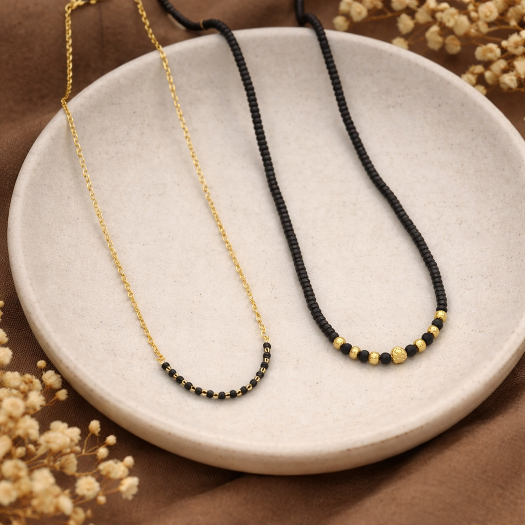 Gold plated Long Moti Mala Mangalsutra With Short Mangalsutra (30 Inch And 24 Inch) (1254139)