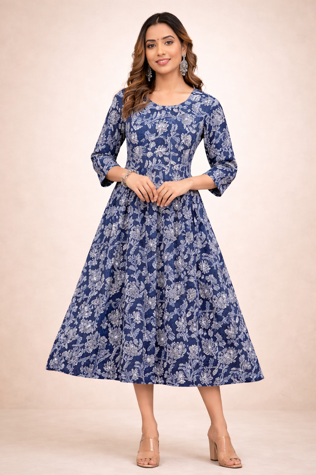 Anarkali Poly Crepe Printed Kurti for Women (125461)