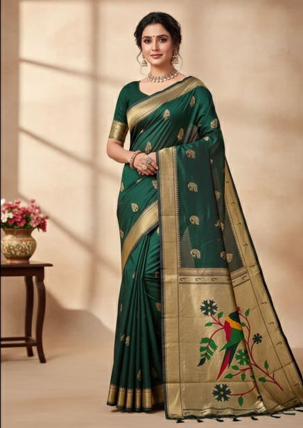 Jacquard Saree With Blouse For Women (125481)