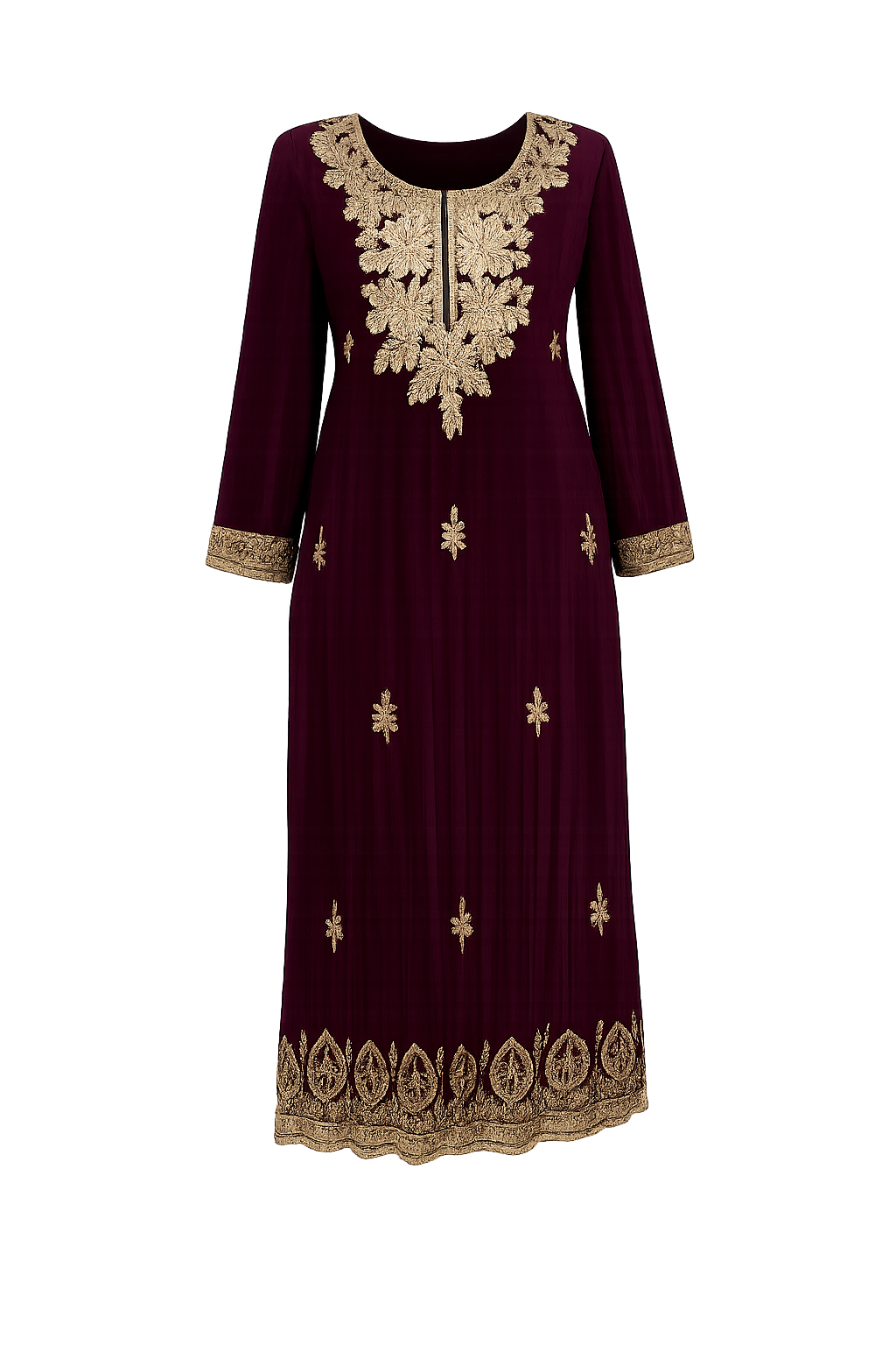 Elegant Velvet Embroidered Anarkali Dress (125414)