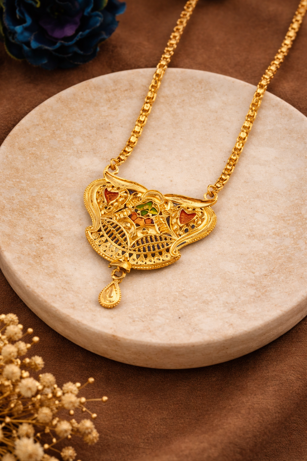 Traditional Gold plated Ki Mala Design With Chen Ladi Long Mangalsutra (1254140)