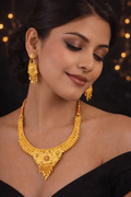 Jewellery Set Grand Look Gold Plated Necklace And Earring Set (1254114)