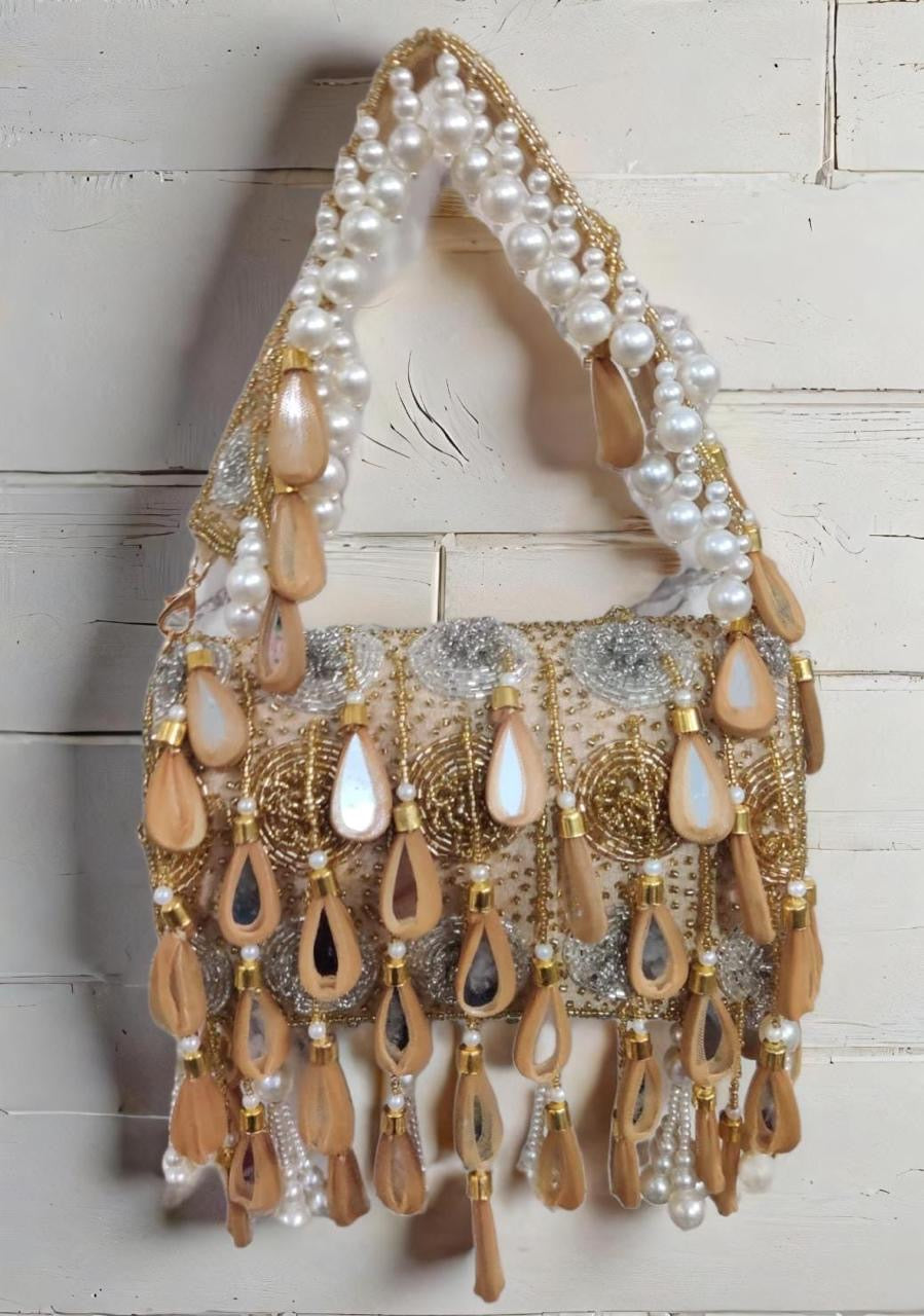 Pearl & Tassel Embellished Handbag (125428)