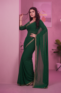 Lycra Blend Solid Saree for Women (125486)