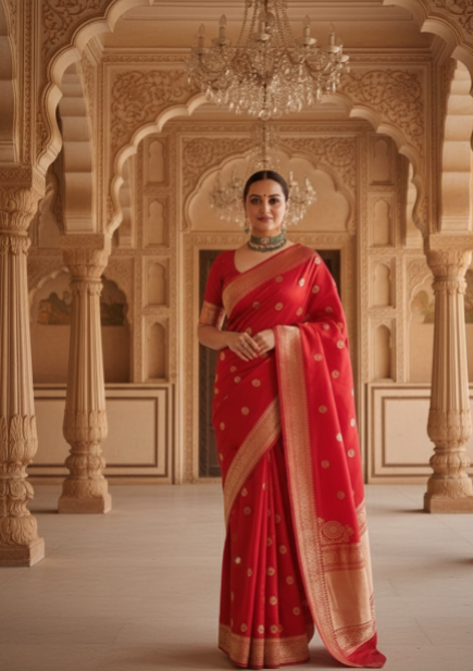Banarasi Silk Zari Woven Saree for Women (125473)