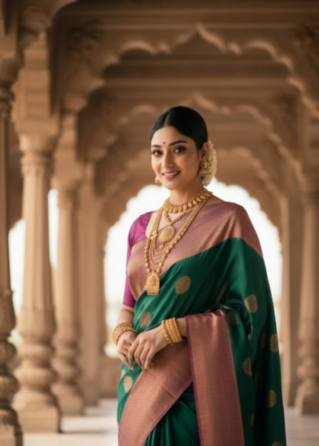 Banarasi Silk Zari Woven Saree for Women (125472)