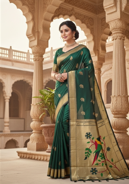 Jacquard Saree With Blouse For Women (125481)