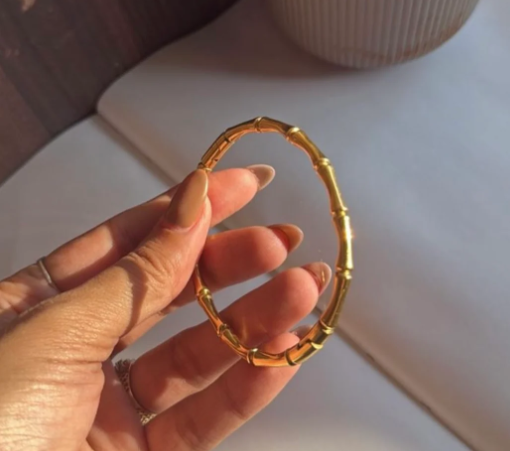 Bamboo-Style Gold Bracelet – Minimal, Elegant & Timeless (125425)