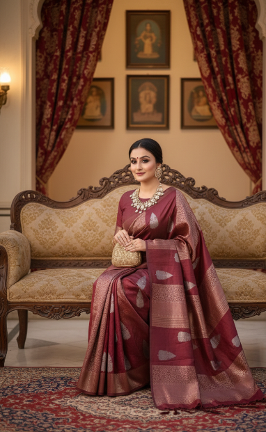 Art Silk Saree With Blouse For Women (125468)
