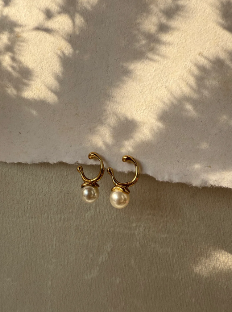 Pearl Drop Hoop Earrings – Soft Shine, Modern Grace (125424)
