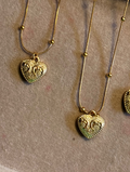 Textured Heart Pendant Necklace – Elegant Gold Finish (125419)