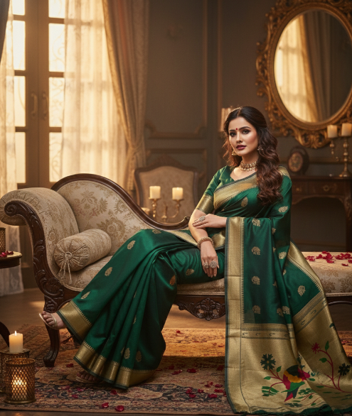 Jacquard Saree With Blouse For Women (125481)