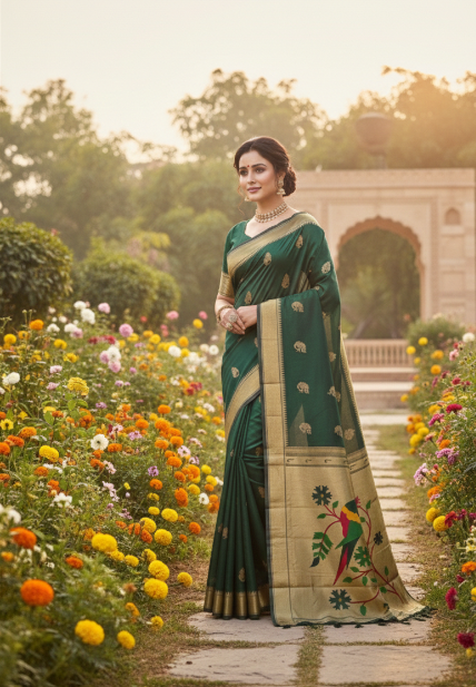 Jacquard Saree With Blouse For Women (125481)