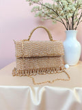 Champagne Pearl Fringe Handbag (125432)